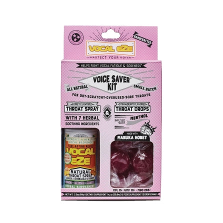 Vocal Eze Voice Saver Kit Strawberry Drops and Spray