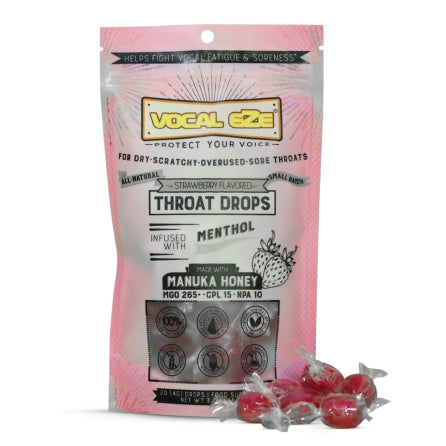 Vocal Eze Manuka Honey Drops Strawberry